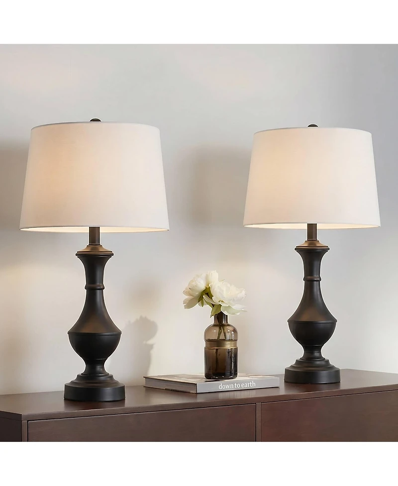 360 Lighting Theo High Metal Column Table Lamp Set of 2