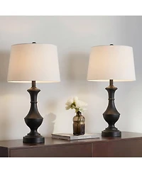360 Lighting Theo High Metal Column Table Lamp Set of 2