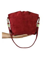 Carlos Falchi Medium Butterfly Suede Leather Bag