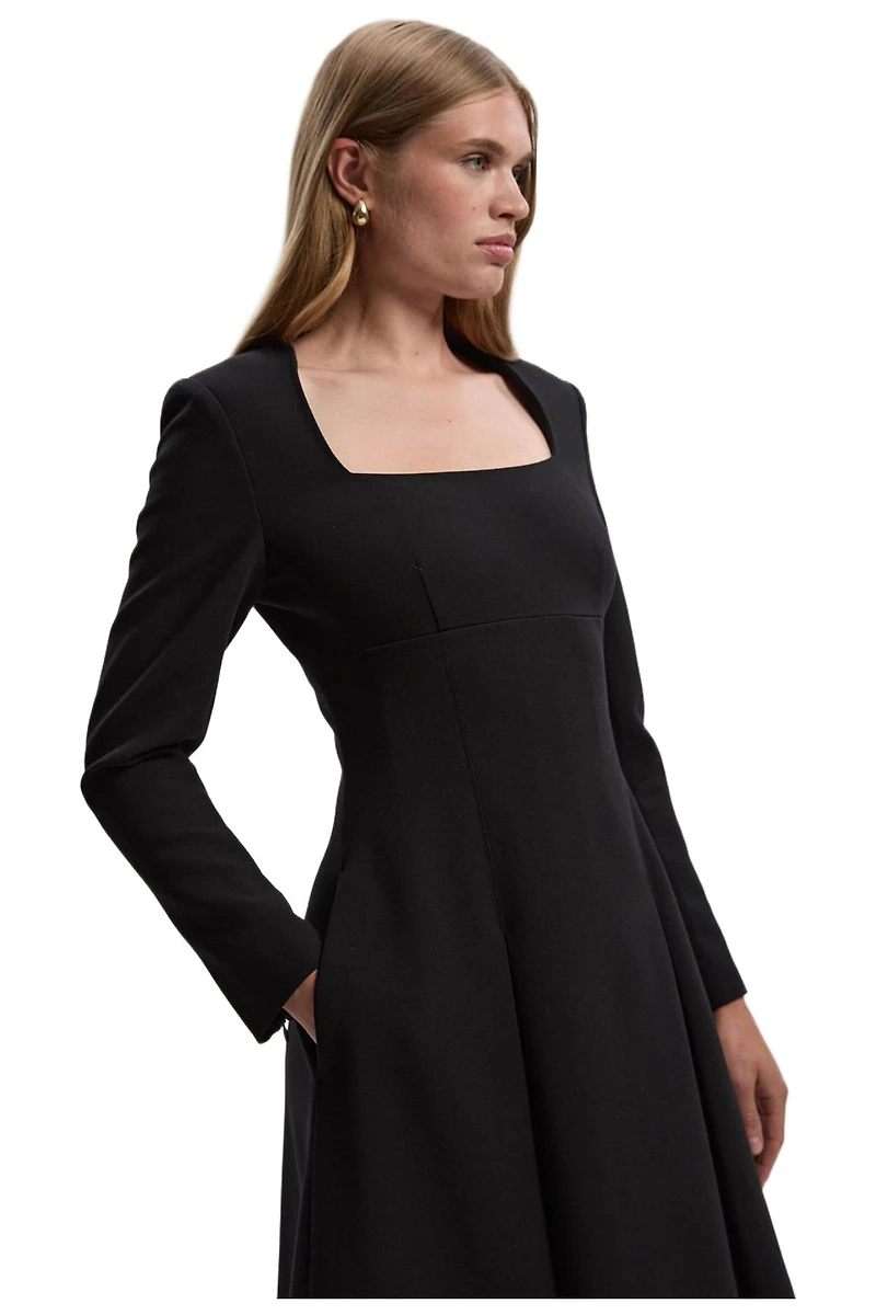Karen Millen Women's Stretch Sweetheart Neck Midi Dress