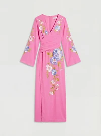 Coast Women's Embroidered V-Neck Wrap Dress