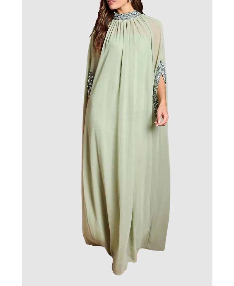 Coast Women's Chiffon Cape Style Sequin Maxi Dress
