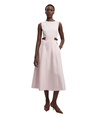 Karen Millen Women's Tailored Linen Full Midi Dress