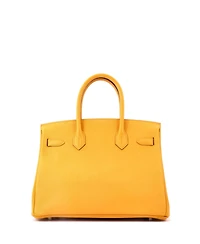 Pre-Owned Hermes Birkin 30 Handbag Yellow Epsom with Palladium Hardware