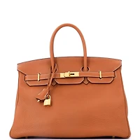 Pre-Owned HERMES Birkin Handbag Togo with Gold Hardware