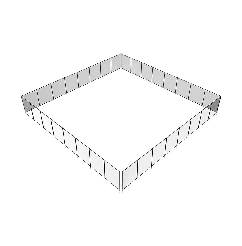 Sugift 96 Ft Removable Inground Pool Fence with 340gms Teslin Pvc Mesh