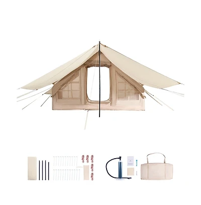 Sugift Inflatable Camping Tent 3 to 5 Person Blow Up with Stove Jack