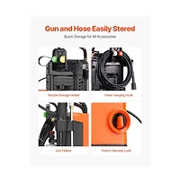 Sugift Electric Pressure Washer 2700 Psi 1.8 Gallons Per Minute with 4 Nozzles Foam Cannon