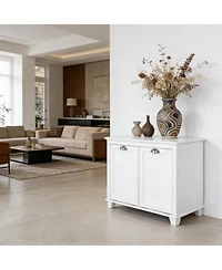 Clihome Wide Floor Cabinet Tilt-Out Laundry Hamper Cabinet, Freestanding Storage Cabinet