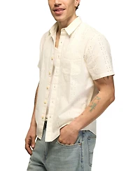 Lucky Brand Men's Novelty Eyelet San Gabriel Short-Sleeve Shirt