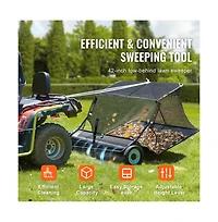 Sugift Tow Behind Lawn Sweeper with Collector Bag