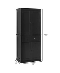 Clihome Freestanding Kitchen Pantry Storage Cabinet with Adjustable Shelves and Drawer
