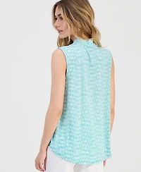 Jm Collection Women's Printed Sleeveless V-Neck Knit Top