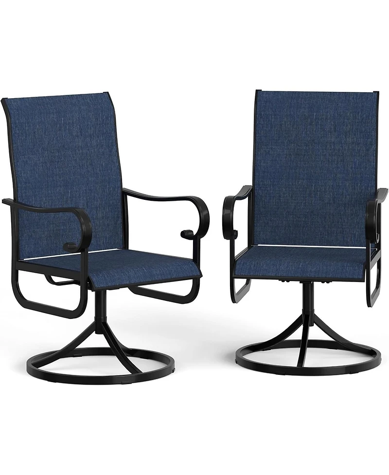 gaomon Set of 6 Swivel Rocking Patio Chairs, High Back Outdoor Deck Seating, All-Weather Textilene, Coated Metal Frame