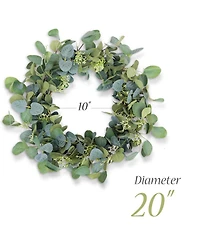 Gnuadz Eucalyptus Wreath Handmade Green Leaves Floral Wall Decor