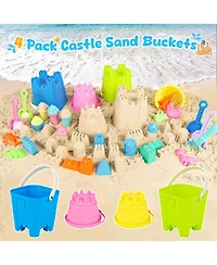 Gnuadz 34-piece Beach Toys Sand Castle Bucket Shovel Mesh Bag Mold Sandbox Kids