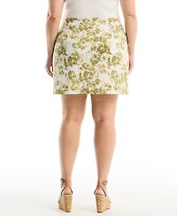 Rafaella Plus Poppy Print Horse Bit Belted Skort