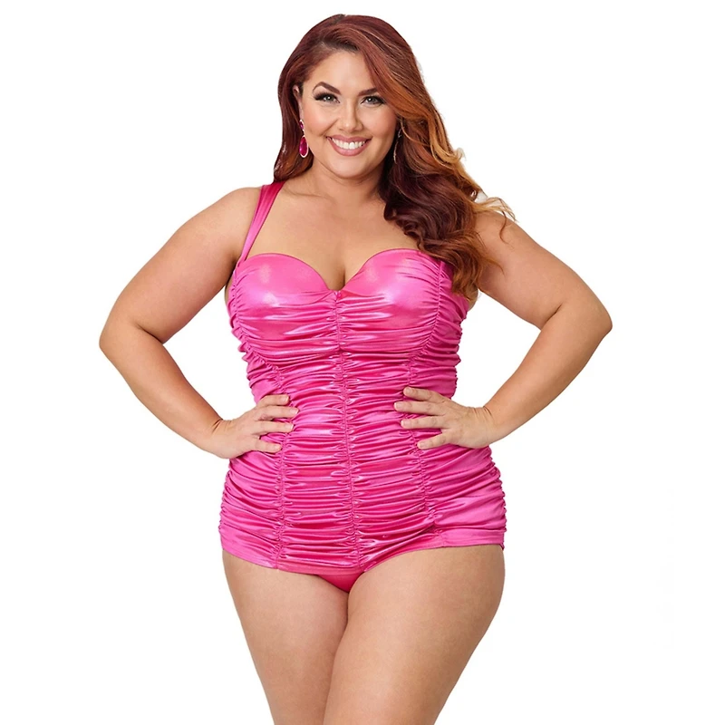 Unique Vintage Plus Mansfield Halter One Piece Swimsuit