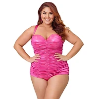 Unique Vintage Plus Mansfield Halter One Piece Swimsuit