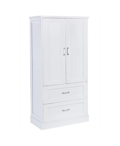 Busdays Tall Bathroom Storage Cabinet 2 Doors 2 Drawers Adjustable Shelf Mdf Board Two Packages