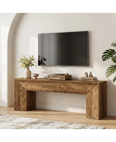 Tribesigns 63" Tv Stand with Hidden Metal Frame, Long Entertainment Center for 55/60/65/75" TVs