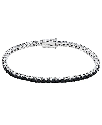 Suzy Levian Sterling Silver Cubic Zirconia Thin Tennis Bracelet