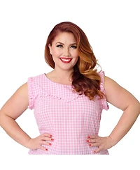 Smak Parlour Women's Plus Size 1960s Ruffle Cotton Blouse