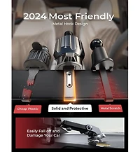 Lisen Car Vent Phone Mount, Adjustable Air Vent Holder with Extension Arm, One-Touch Release Hands-Free Mount for iPhone, Samsung, Android