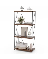 Gouun 4-Tier Freestanding Bookshelf with Metal Frame and Mdf Shelves