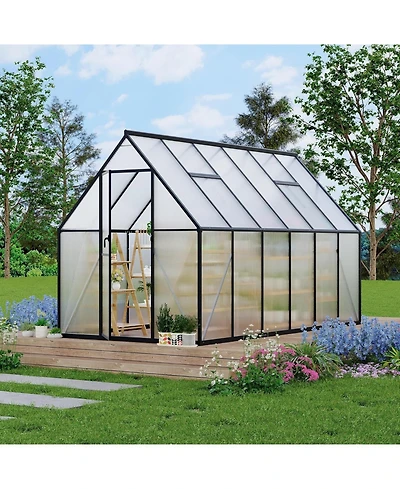 gaomon 6'X11' Aluminum-Framed Polycarbonate Greenhouse, Heavy Duty Greenhouse with Quick Setup Structure and Roof Vent