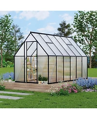 gaomon 6'X11' Aluminum-Framed Polycarbonate Greenhouse, Heavy Duty Greenhouse with Quick Setup Structure and Roof Vent