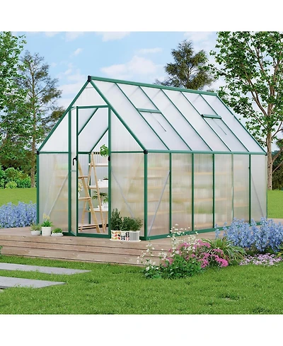 gaomon 6'X11' Aluminum-Framed Polycarbonate Greenhouse, Heavy Duty Greenhouse with Quick Setup Structure and Roof Vent