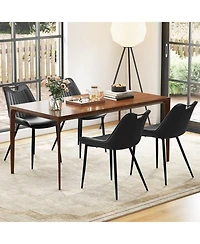 Slickblue Set of 4 Upholstered Kitchen Chairs with Metal Legs