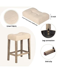 Rainsken Bar Table Set for 3 - Industrial Counter Height with Power Outlet and Padded Stools Living Room, Dining Room