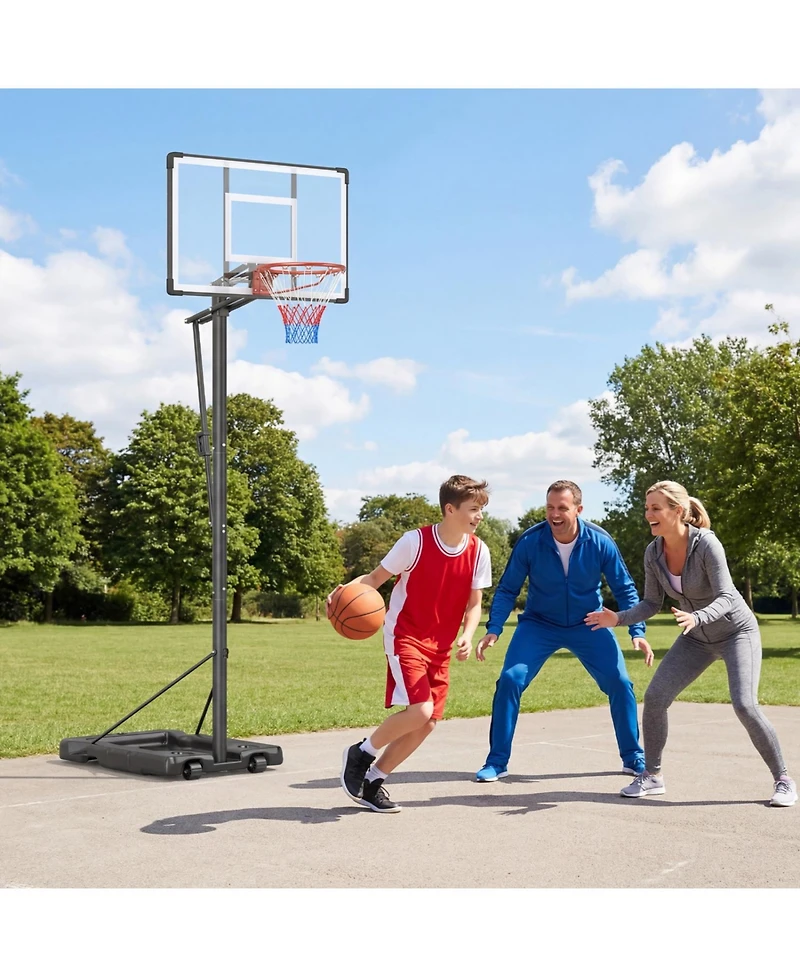 Slickblue Outdoor 10FT Basketball Hoop Portable Adjustable for Adults