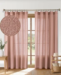 Boucle Light Filtering Back Tab Single Curtain Panel, 52"X96"