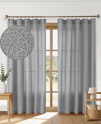 Boucle Light Filtering Back Tab Single Curtain Panel, 52"X96"