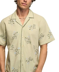 Lucky Brand Men's Embroidered Floral Shirt