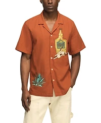 Lucky Brand Men's Embroidered Tequila Time Short-Sleeve Shirt