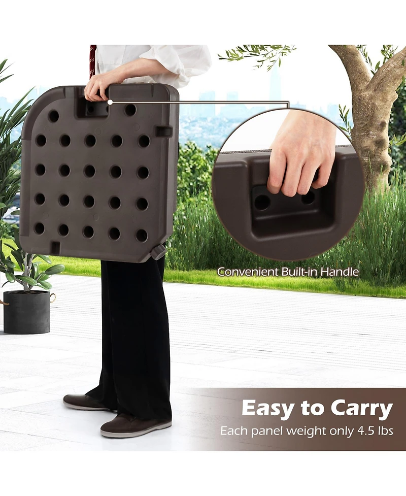 Sugift 20 in Water Filled Patio Umbrella Base Plate for Offset Umbrellas