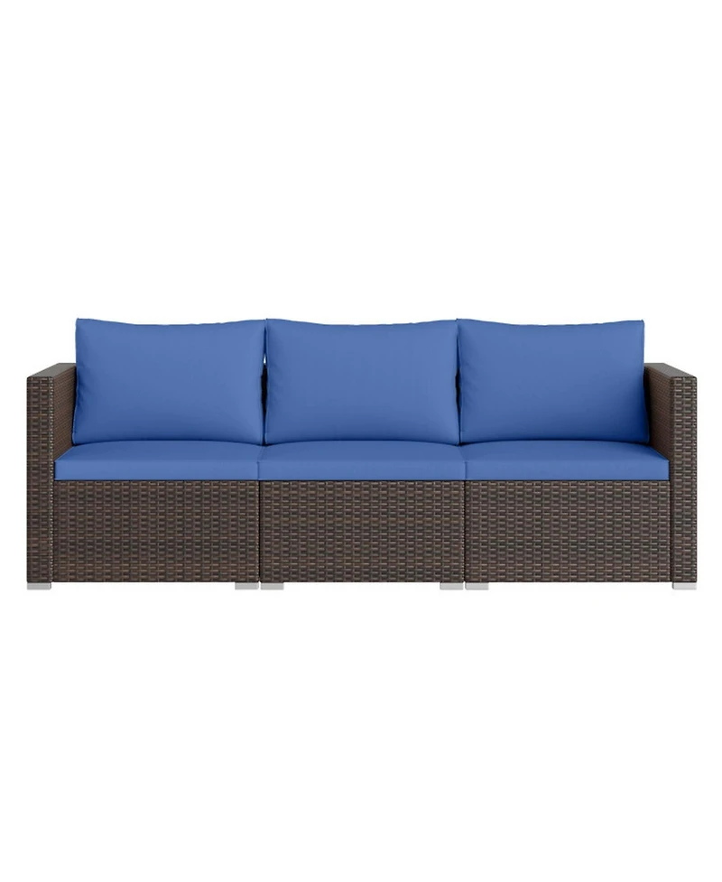 Gouun 3-in-1 Outdoor Wicker Daybed with Adjustable Backrest and Storage Ottoman, 66 in Wide