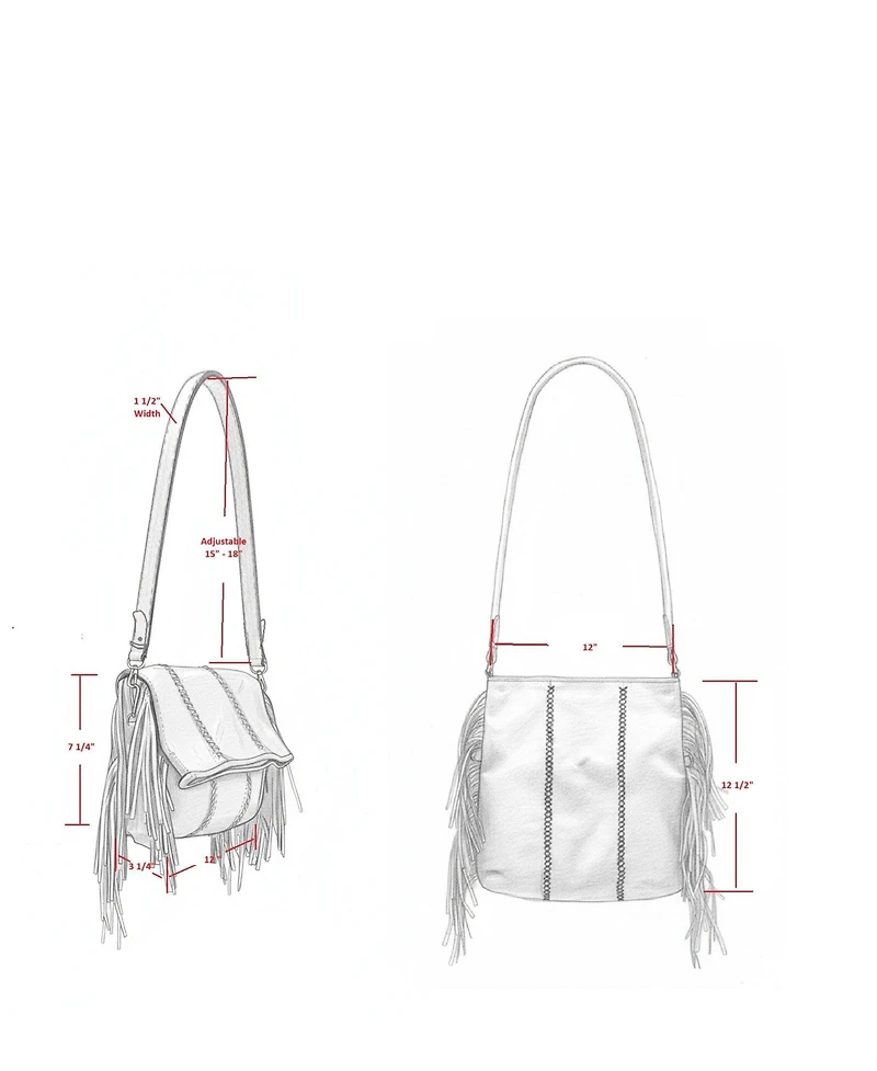Carlos Falchi Large Fringe Leather Crossbody Messenger