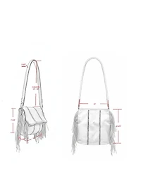 Carlos Falchi Large Fringe Leather Crossbody Messenger