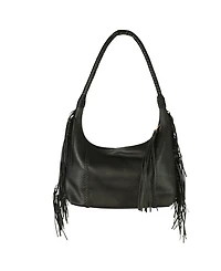 Carlos Falchi Fringe Leather Hobo Bag