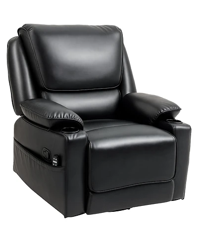 Homcom Massage Recliner Chair with Heat, Swivel Rocker with Footrest