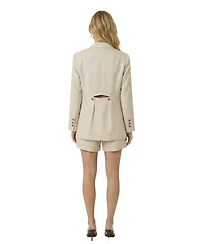 Modenaire Women's 3-Piece Blazer Vest Shorts Set