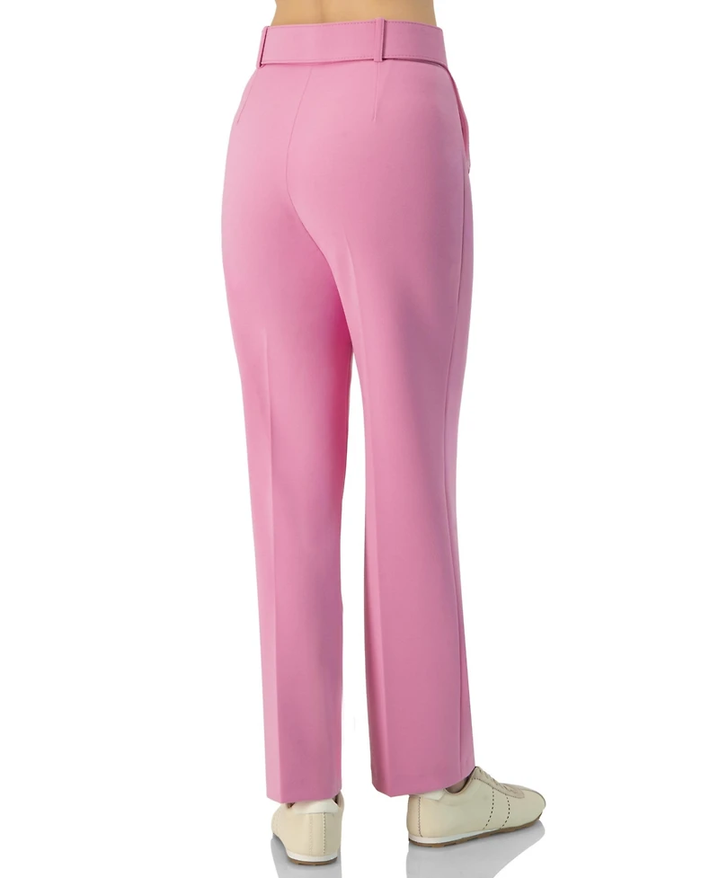 Ivonne Women's Tailored Straight-Leg Pants with Belt