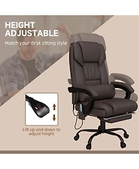 Boyel Living High Back Massage Office Chair with 6 Vibration Points Pu Leather Reclining