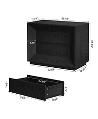 Tribesigns Nightstand, Large Night Stand with 2 Drawers, Oversized Nightstand Bedside Table Sofa End for Bedroom