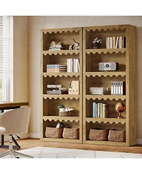 Tribesigns 5-Tier Open Bookcase, 70-Inch Tall Bookshelf with Scalloped Edges